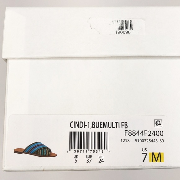 Diane Von Furstenberg Blue Cindi Slides Sandals - Picture 8 of 8